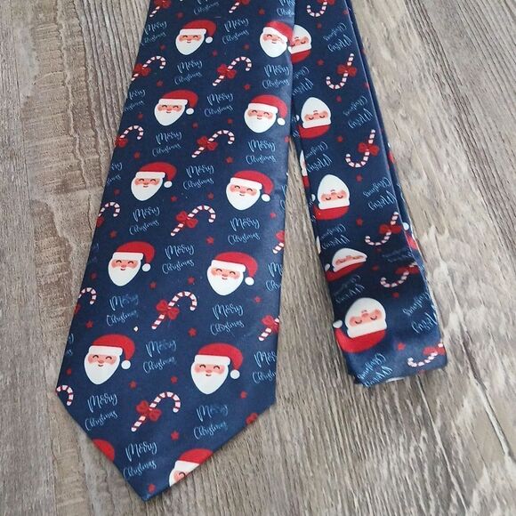 Christmas Necktie Christmas Party Fun Christmas Theme Print Tie Santa NEW - Picture 3 of 6